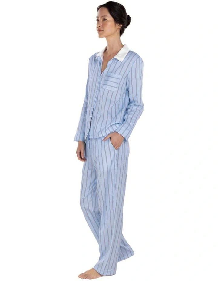Belinda Cotton Long Pyjama Set in Blue image 3