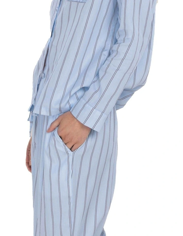 Belinda Cotton Long Pyjama Set in Blue image 4