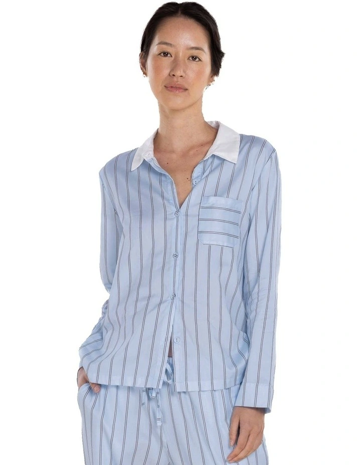 Belinda Cotton Long Pyjama Set in Blue image 5