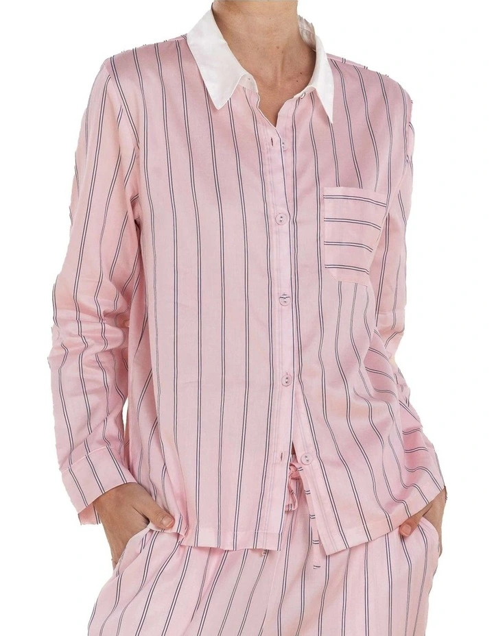 Belinda Cotton Long Pyjama Set in Pink image 4