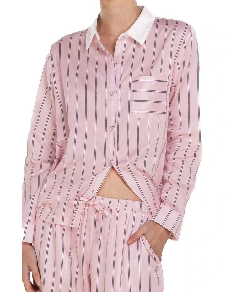 Belinda Cotton Long Pyjama Set in Pink image 6