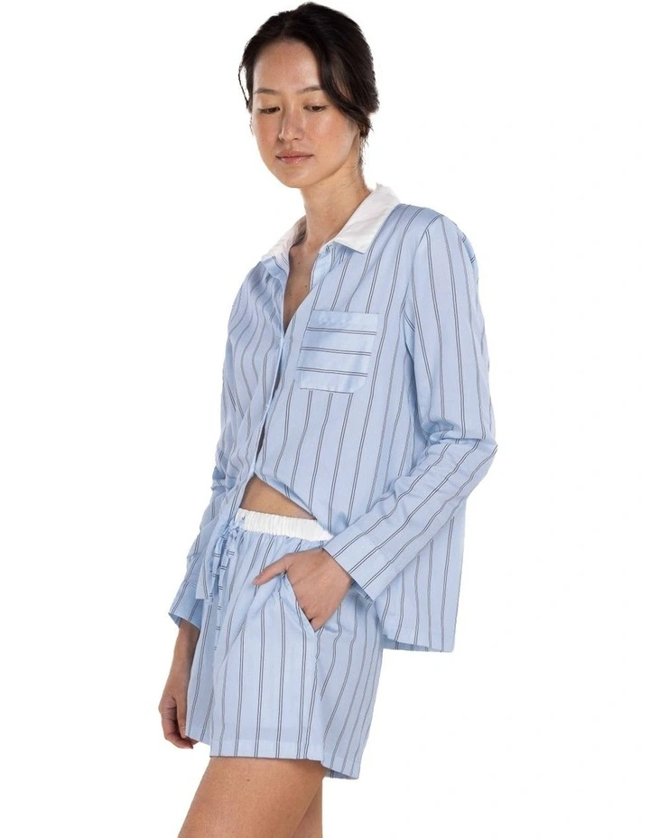 Birdie Long Sleeve Short Pyjama Set in Blue image 4