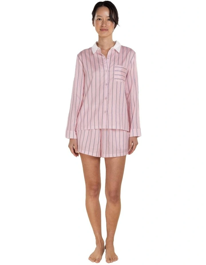 Birdie Long Sleeve Short Pyjama Set in Pink image 1
