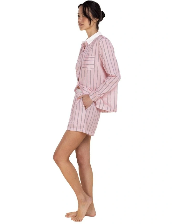 Birdie Long Sleeve Short Pyjama Set in Pink image 3