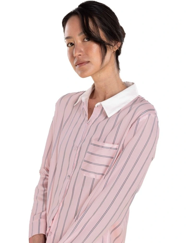 Birdie Long Sleeve Short Pyjama Set in Pink image 4