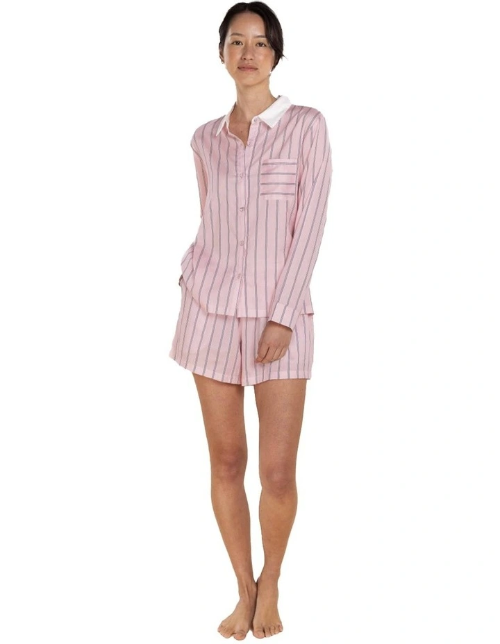 Birdie Long Sleeve Short Pyjama Set in Pink image 5