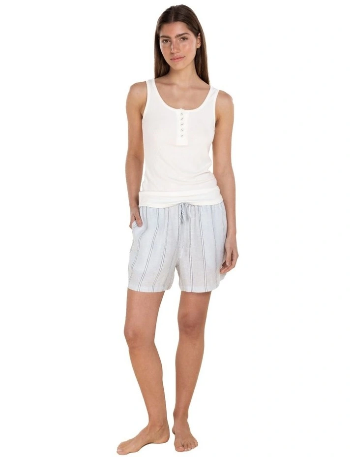 Ophelia Linen Shorts in Blue image 1
