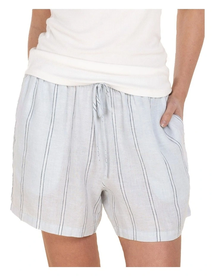 Ophelia Linen Shorts in Blue image 5