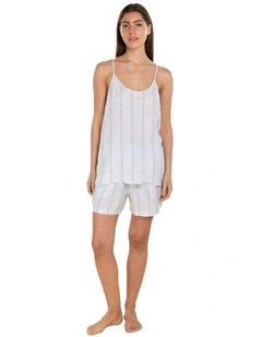 Polly Linen Cami and Short Set in Blue