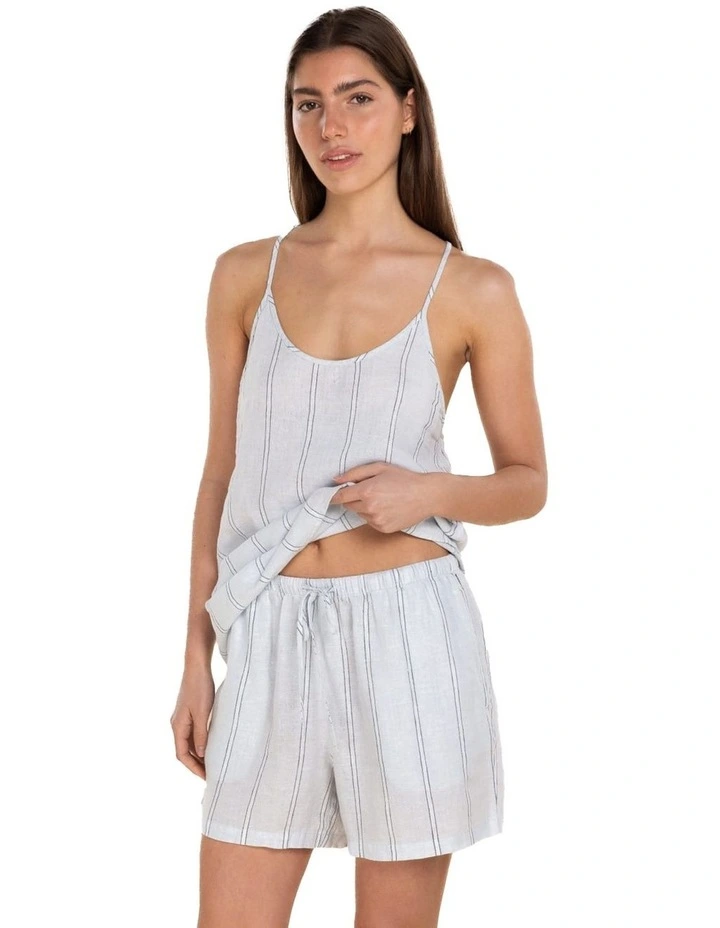 Polly Linen Cami and Short Set in Blue image 4