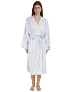 Rosalind Linen Robe in Blue