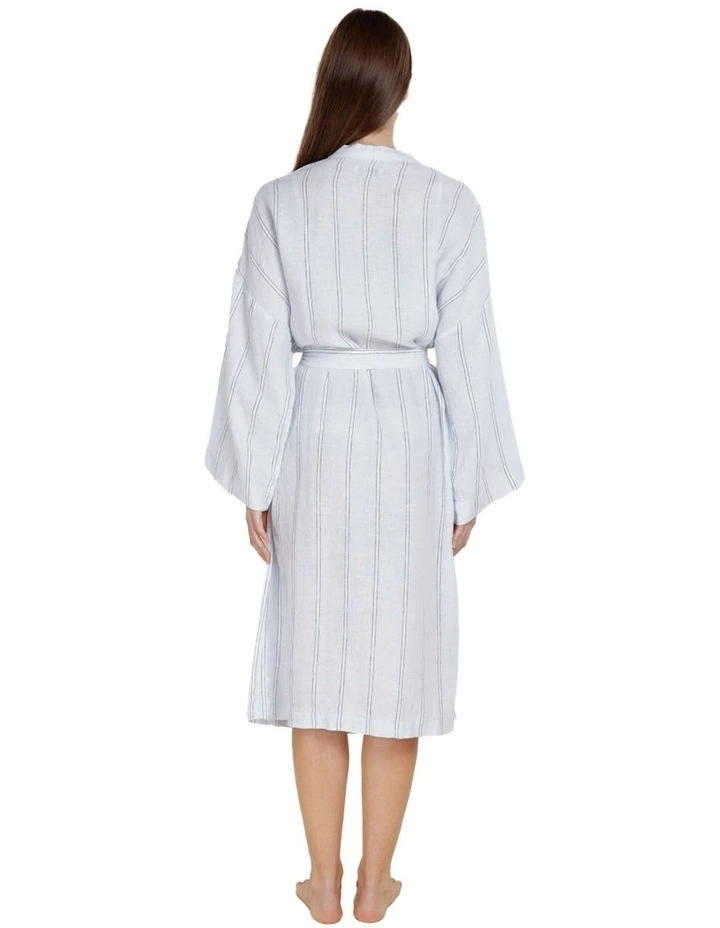 Rosalind Linen Robe in Blue image 2