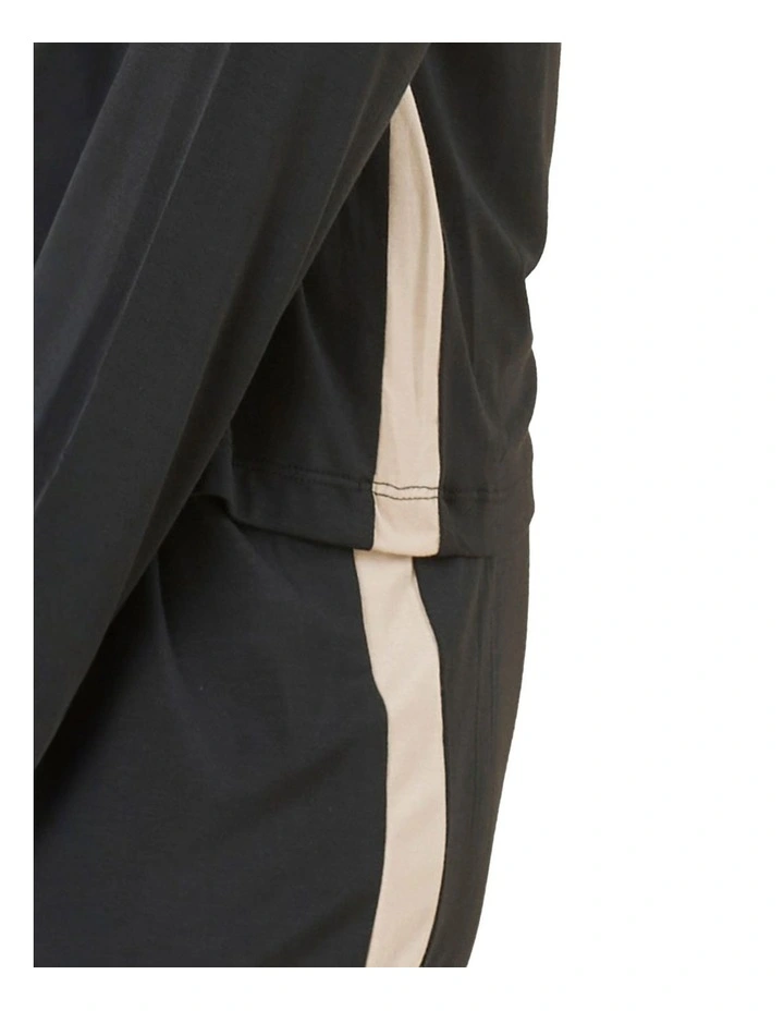 Anya Bamboo Sporty Pyjama Set in Black image 5