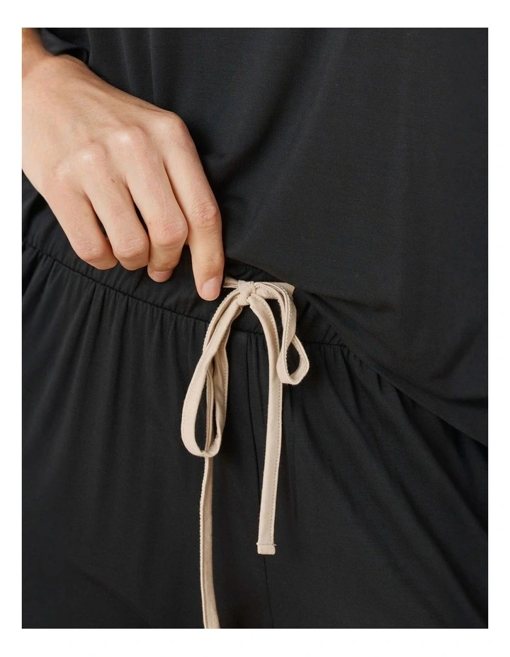 Anya Bamboo Sporty Pyjama Set in Black image 6