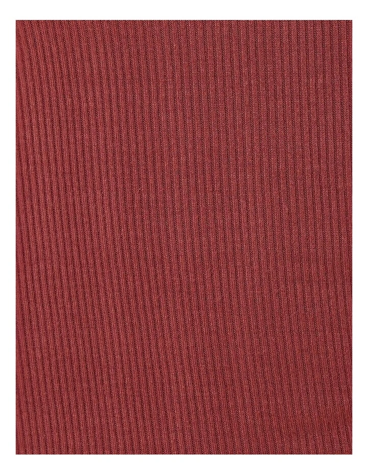 Athens Ribbed Long Pants in Burgundy image 6