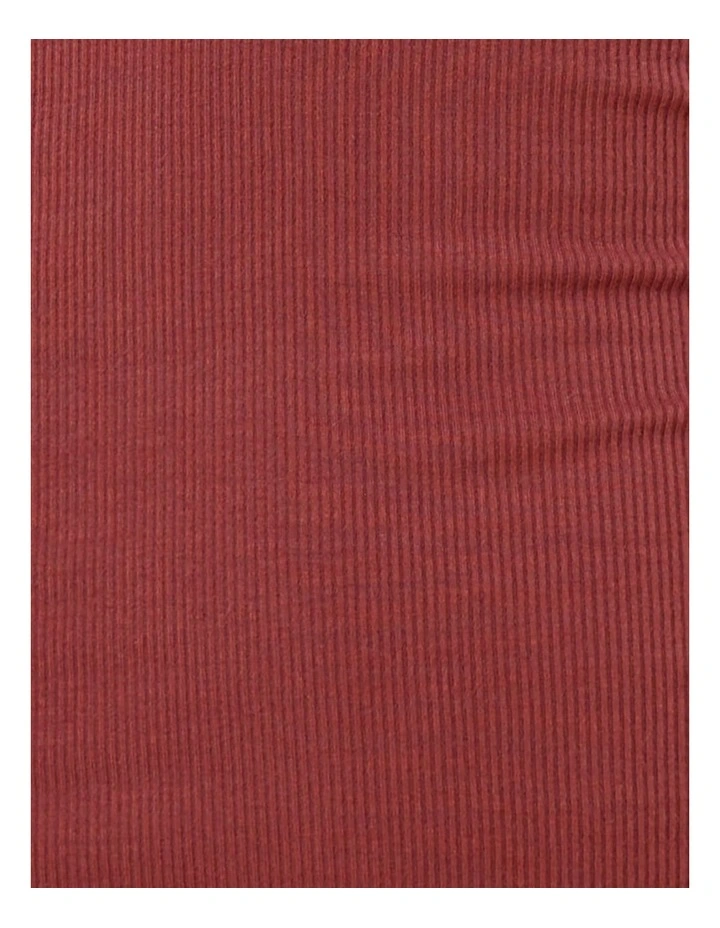 Bonnie Ribbed Long Sleeve Midi Henley Nightdress in Burgundy image 7
