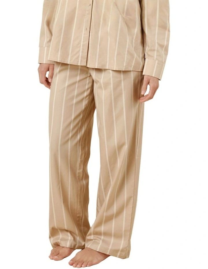 Chloe Cotton Pyjama Pants in Beige image 1
