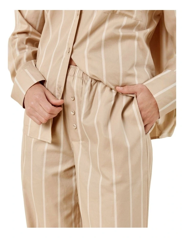 Chloe Cotton Pyjama Pants in Beige image 5