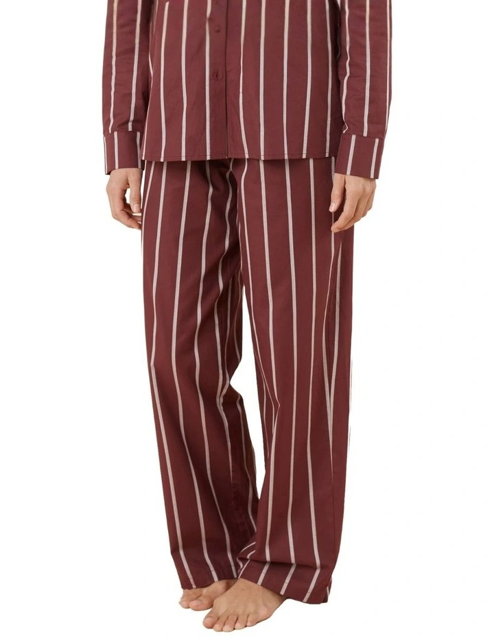 Chloe Cotton Pyjama Pants in Burgundy image 1