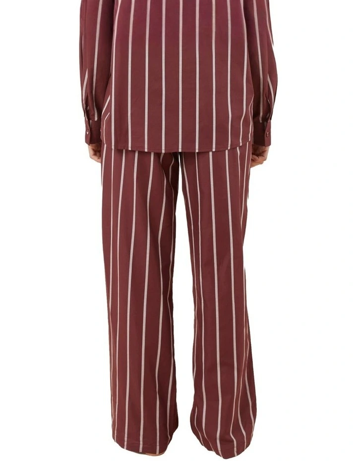 Chloe Cotton Pyjama Pants in Burgundy image 2