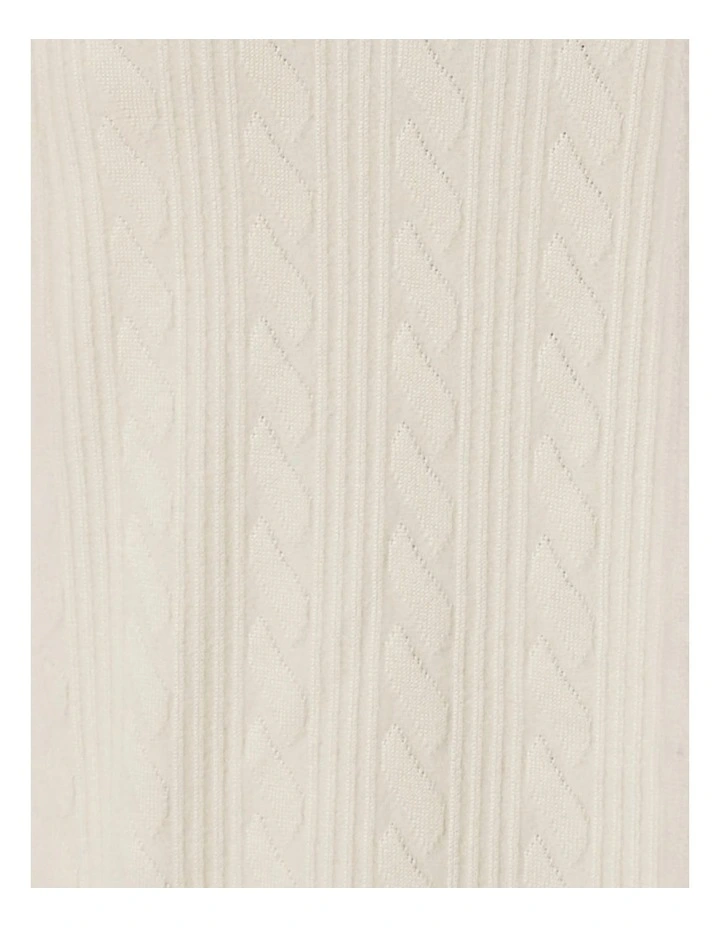 Ellie Lightweight Velour Cable Knit Set in Ivory image 7
