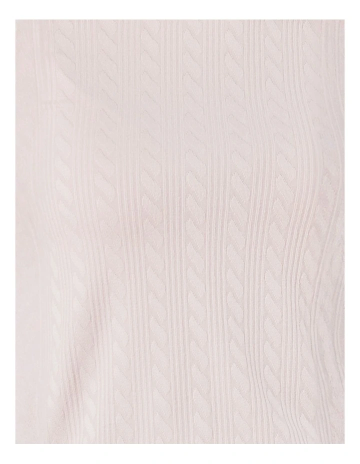 Ellie Lightweight Velour Cable Knit Set in Pink image 6