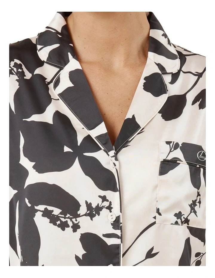 Ivy Silky Satin Pyjama Set in Black image 4