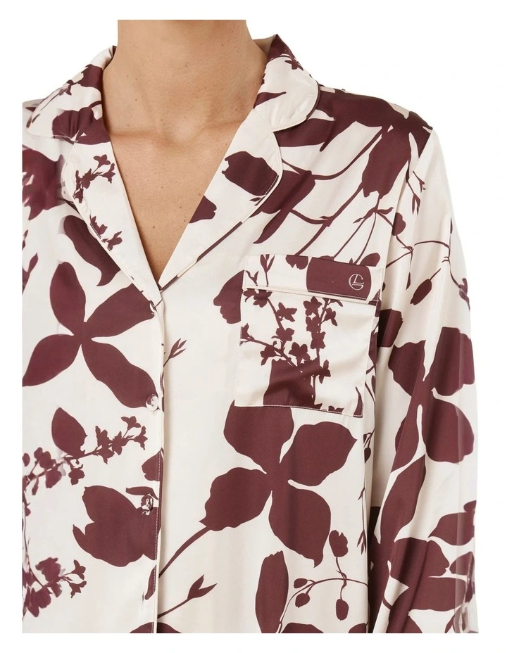 Ivy Silky Satin Pyjama Set in Burgundy image 6