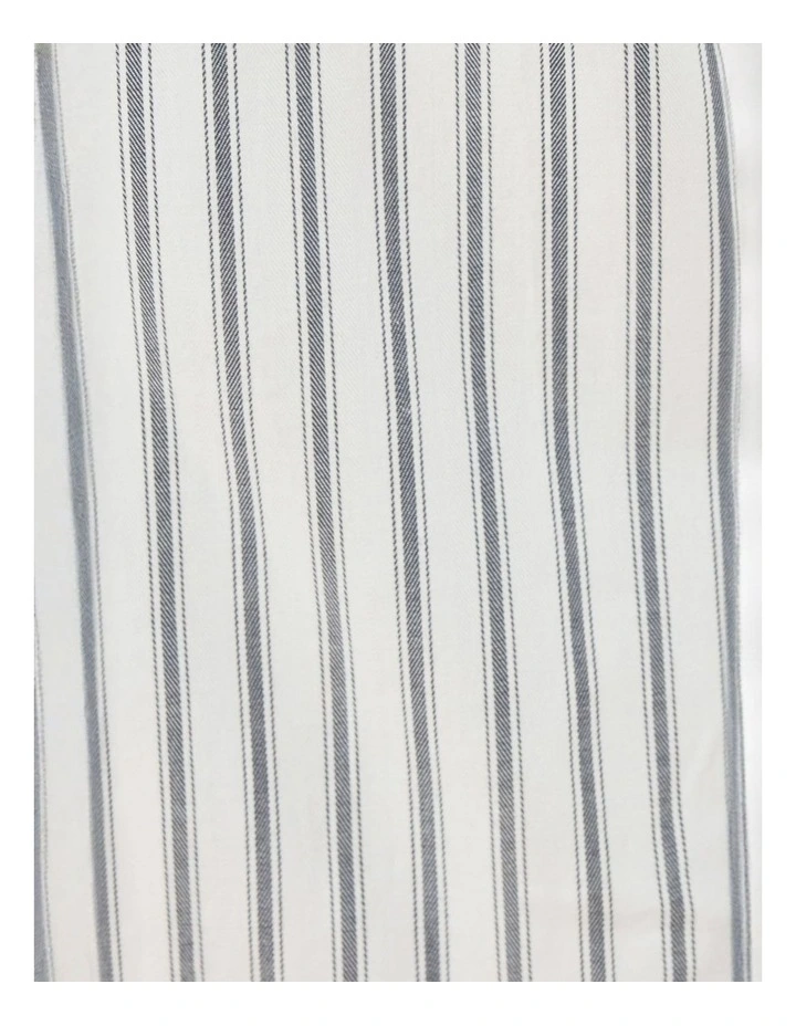 Octavia Cotton Stripe Pyjama Set in Ivory image 7