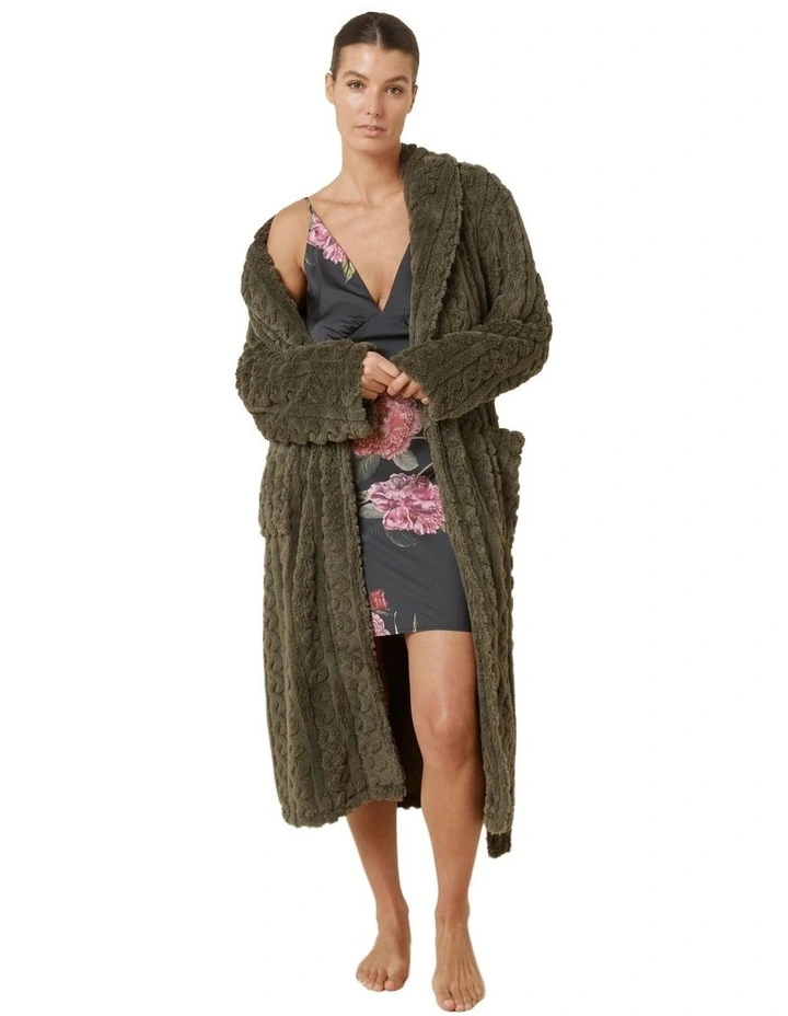 Piper Floral Silky Satin Nightie in Black image 4