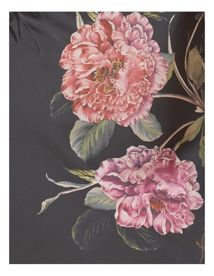Piper Floral Silky Satin Nightie in Black image 7