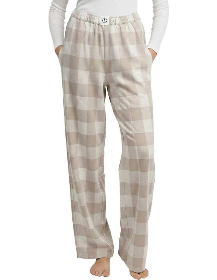 Sarita Buffalo Check Wide Pant in Natural image 1
