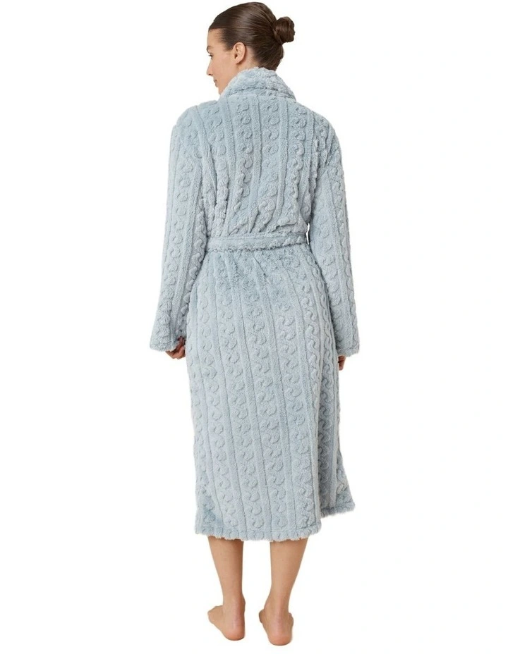 Gabriella Plush Long Robe in Blue image 2