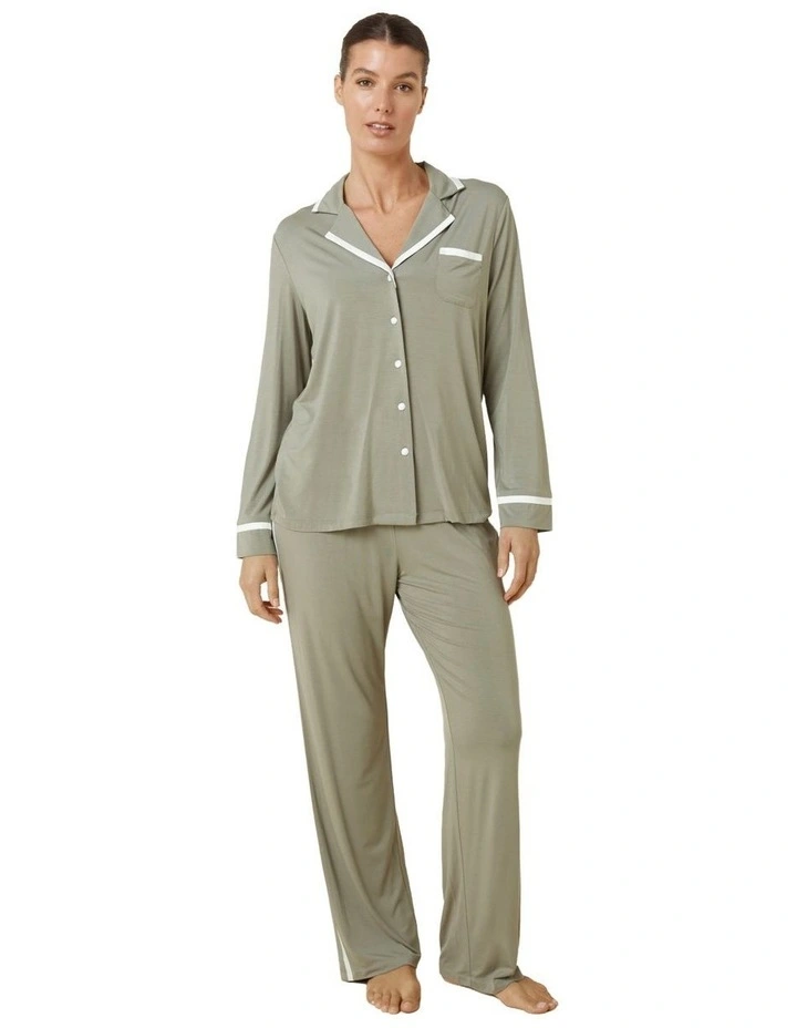 Grace Bamboo PJ Set in Green image 1
