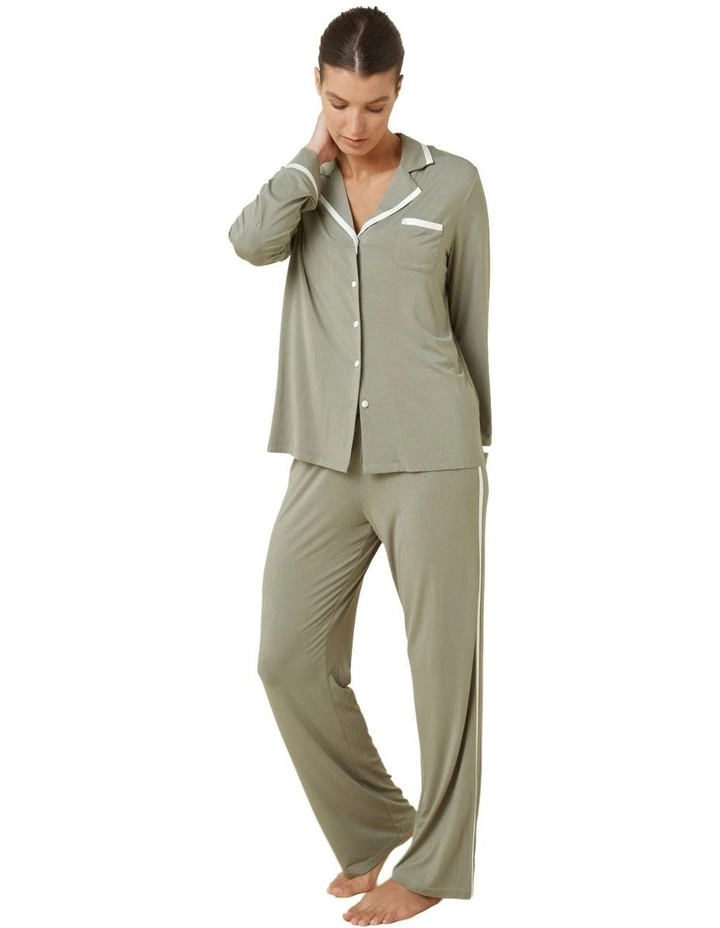 Grace Bamboo PJ Set in Green image 3