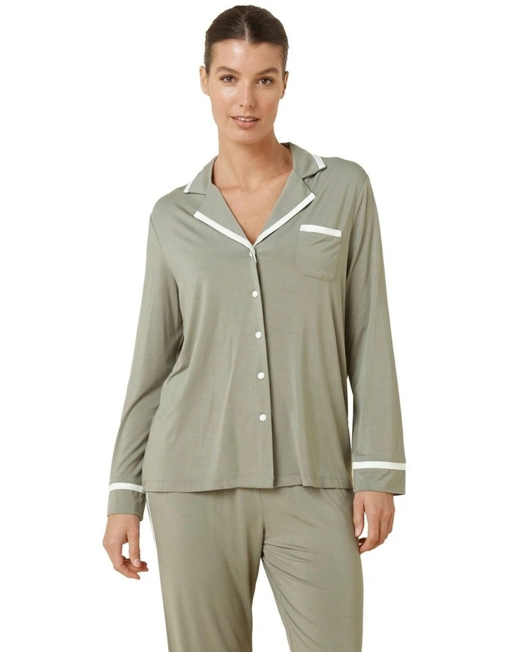 Grace Bamboo PJ Set in Green image 5