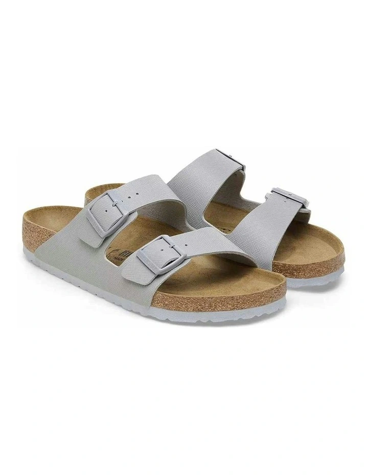 Regular Arizona Saffiano Sandals in Stone Coin image 4
