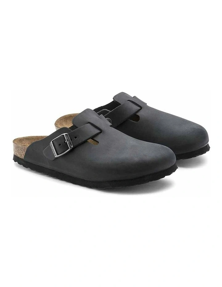 Boston Oiled Leather Clogs Regular in in Black image 2