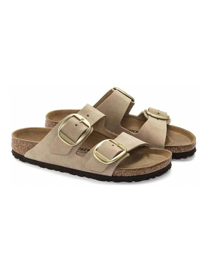 Regular Arizona Big Buckle Nubuck Leather Sandals in Sandcastle image 3