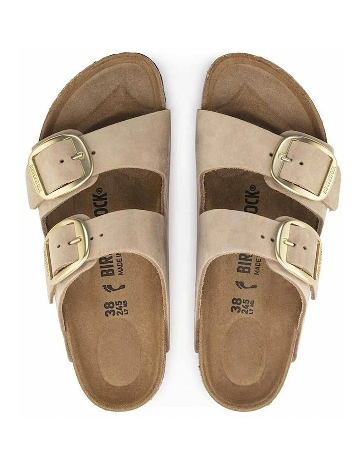Regular Arizona Big Buckle Nubuck Leather Sandals in Sandcastle image 4