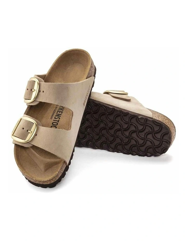 Regular Arizona Big Buckle Nubuck Leather Sandals in Sandcastle image 5