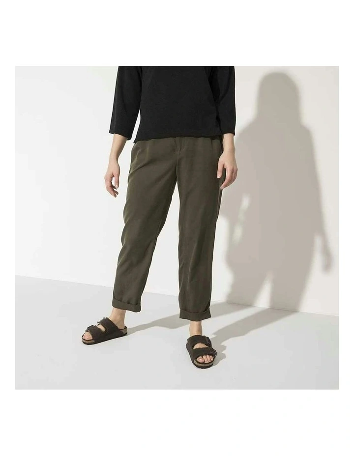 Arizona Shearling Narrow Suede Sandals in Mocca image 7