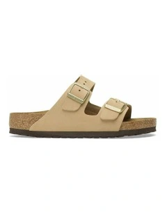 Regular Arizona Nubuck Leather Soft Footbed Sandals in Sandcastle