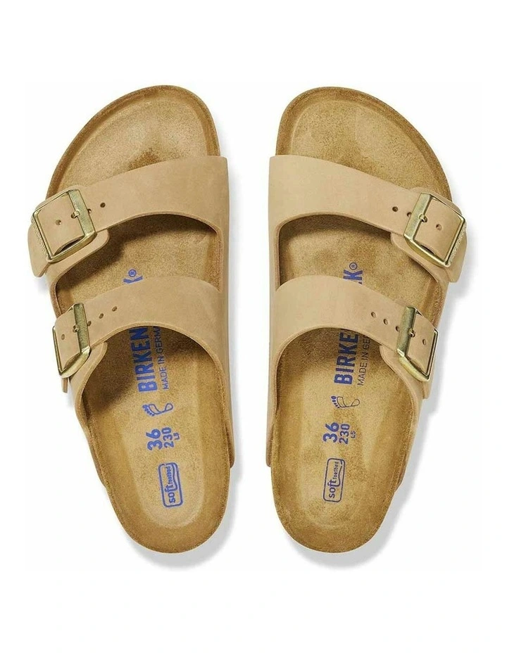 Regular Arizona Nubuck Leather Soft Footbed Sandals in Sandcastle image 4
