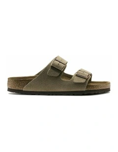 Arizona Soft Footbed Leather Sandals in Taupe