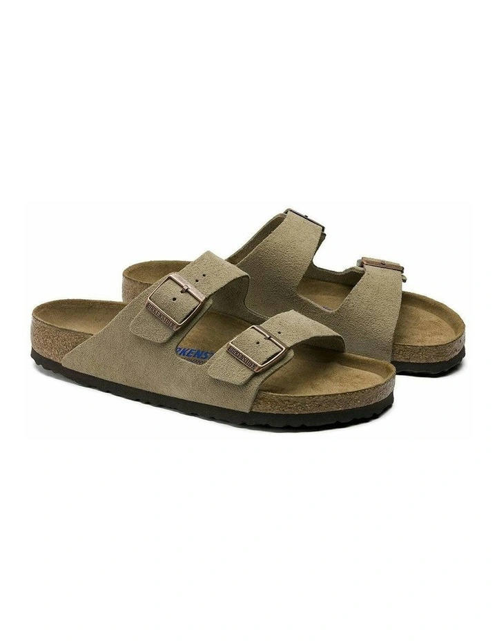 Arizona Soft Footbed Leather Sandals in Taupe image 2