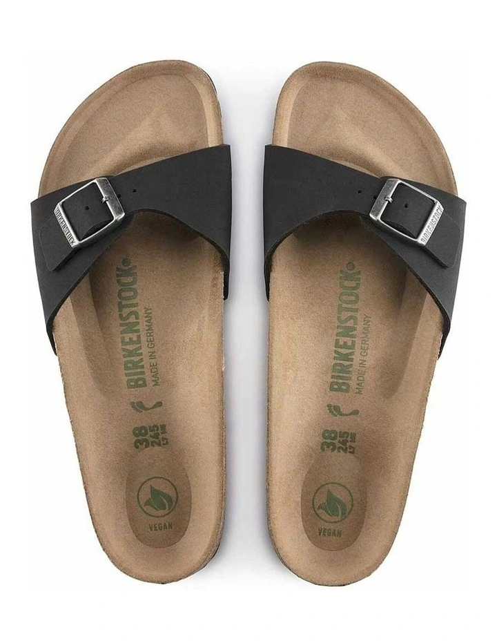 Madrid BirkiBuc Vegan Sandals in Black image 2