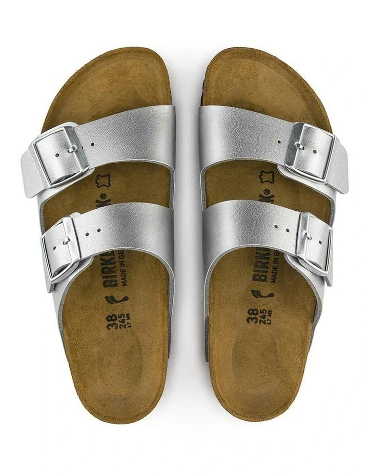 Arizona Birko Flor Sandals in Silver image 4