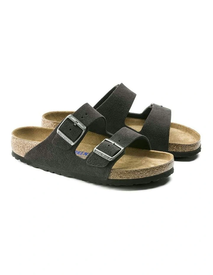Arizona Soft Footbed Leather Sandals in Velvet Gray image 3