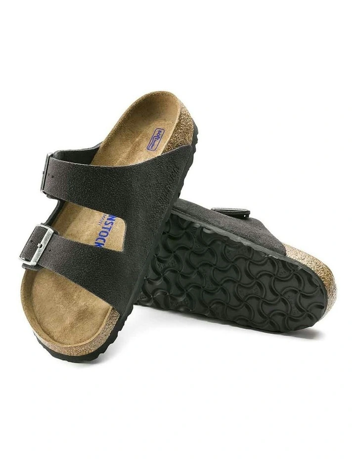 Arizona Soft Footbed Leather Sandals in Velvet Gray image 5